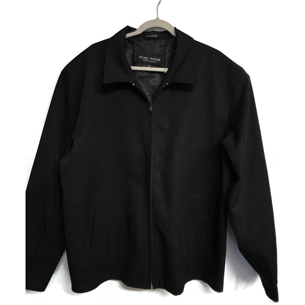 Mac Mor Private Collection Mens XL Black Stretch Zip Up Harrington Jacket Canada